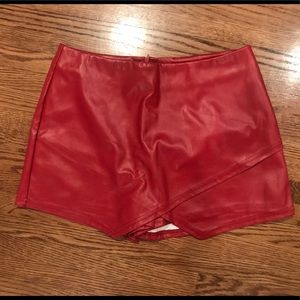 NEVER BEEN WORN. Red Leather Skort